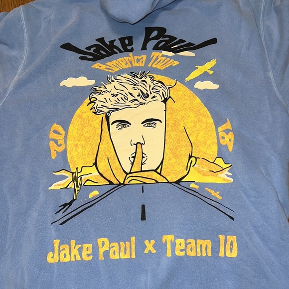 Jake Paul x Team 10 American US Tour Hoodie Sweatshirt Unisex Influencer Medium - Picture 5 of 5